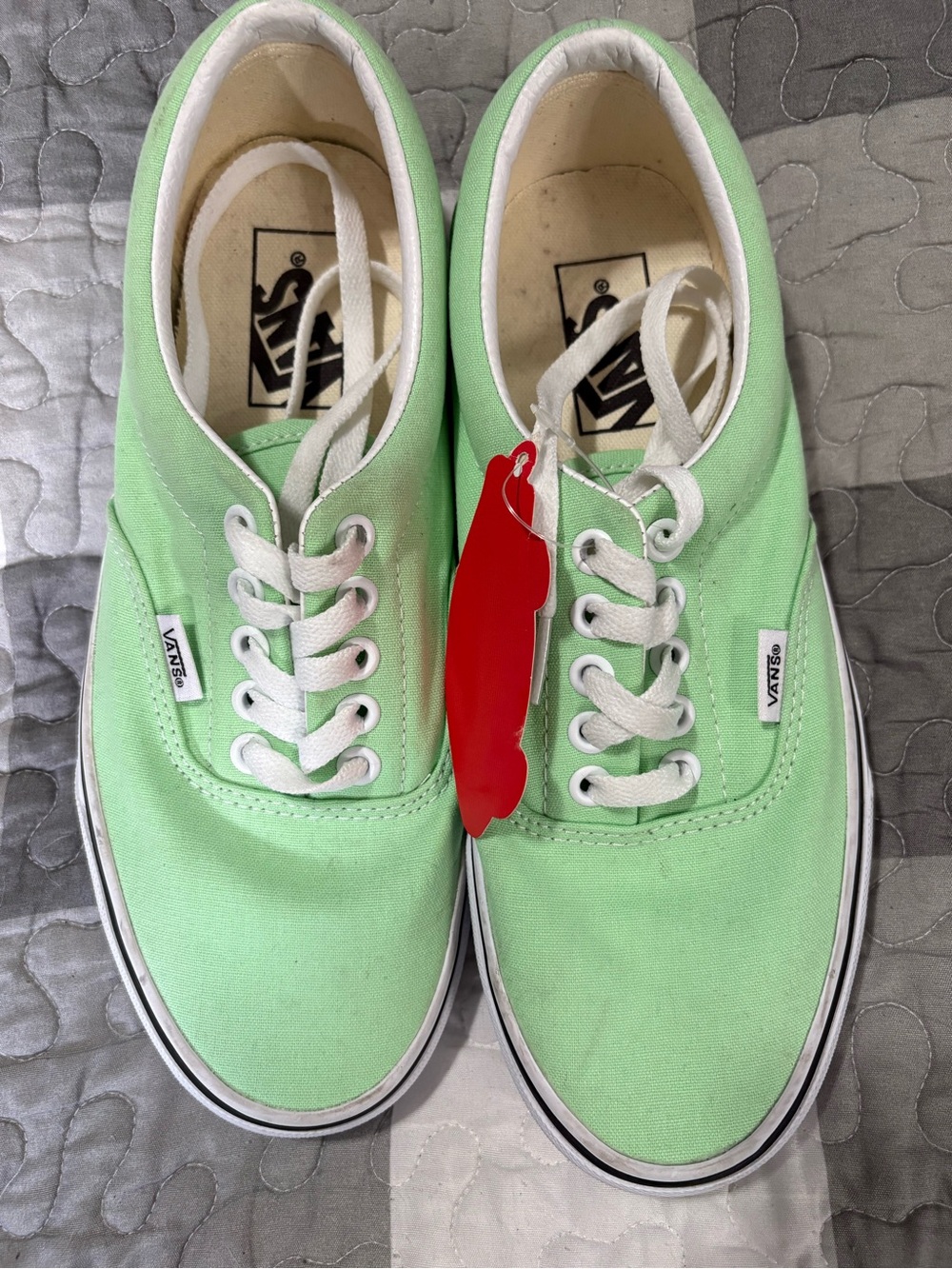 Vans Low Top Sneakers - Mint Green and White